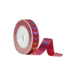 Gökkuşağı Altın Poli Toplu Saten Kurdele, 13mm Açık Kırmızı Noel Yaylar