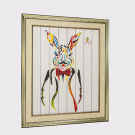 67.5X57 cm Şerit Boyama Oniki Hayvanlar Tavşan Boya Polyester Tuval Malzeme