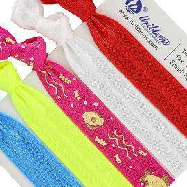 Polyester Spandex Kumaş Süblimasyon Kırmızı Elastik Saç Bantları 16mm